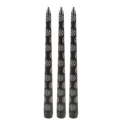 Protection & Ritual Candle Set – 3 Pentagram Taper Candles