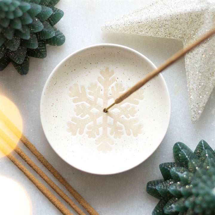 Winter Solstice Incense Holder – Snowflake Ash Catcher Plate