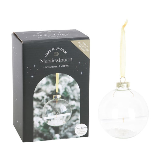 Clear Quartz Manifestation Christmas Bauble Kit – Festive Energy & Intention Ornament