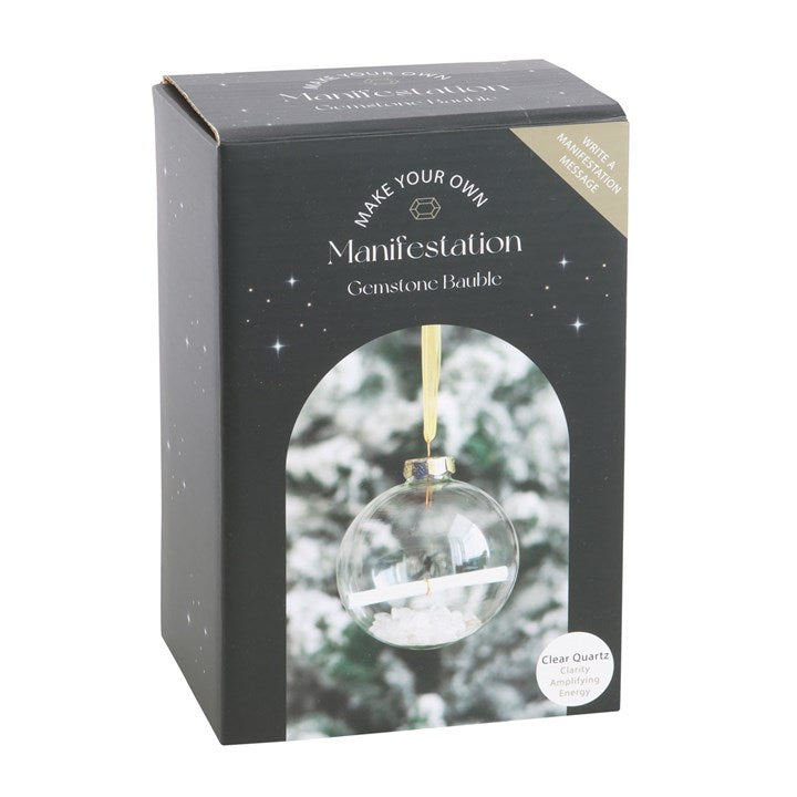 Clear Quartz Manifestation Christmas Bauble Kit – Festive Energy & Intention Ornament