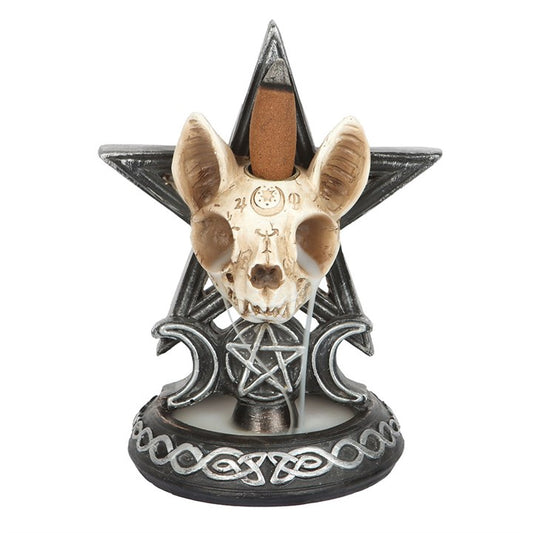 Ouija Cat Backflow Incense Burner – Gothic Spirit Smoke Ritual Figurine