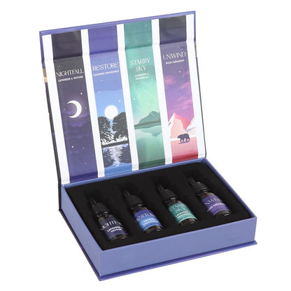 Sleep Essential Oil Gift Set – Relaxing Blends for Nightfall, Restore, Starry Sky & Unwind (4 x 10ml)