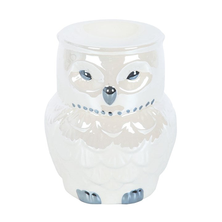 Iridescent Owl Oil Burner – Mystical Ceramic Wax & Fragrance Diffuser for Wisdom & Dream Work