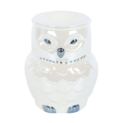 Iridescent Owl Oil Burner – Mystical Ceramic Wax & Fragrance Diffuser for Wisdom & Dream Work