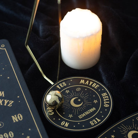 Talking Board Pendulum Decision Maker – Mystical Divination Tool with Gold-Tone Sphere