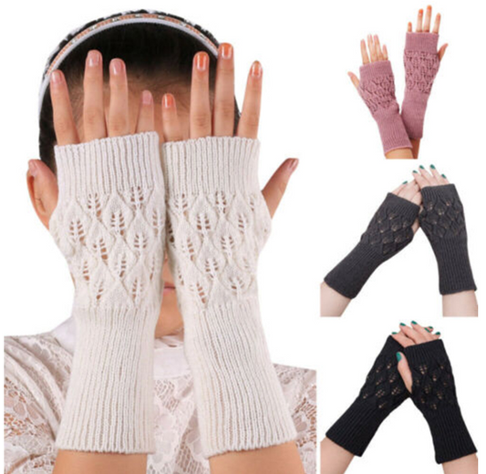 Winter Knitted Long Arm Warmers – Women’s Fingerless Gloves with Thumb Hole | Buy 1 Get 2nd Pair for Only £6.99