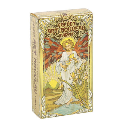 Golden Art Nouveau Tarot – 78-Card Deck with Foil Accents by Giulia F. Massaglia