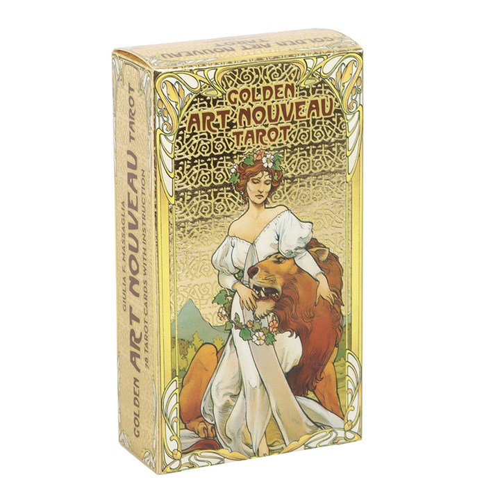 Golden Art Nouveau Tarot – 78-Card Deck with Foil Accents by Giulia F. Massaglia