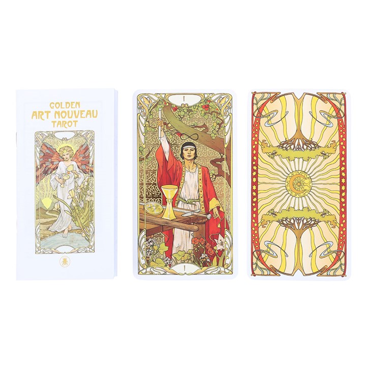 Golden Art Nouveau Tarot – 78-Card Deck with Foil Accents by Giulia F. Massaglia