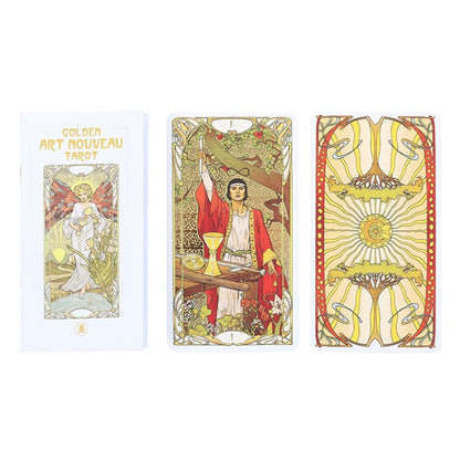 Golden Art Nouveau Tarot – 78-Card Deck with Foil Accents by Giulia F. Massaglia