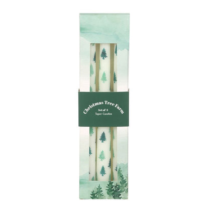 Winter Solstice Blessing Candle Trio – 3 White Fir Tree Tapers