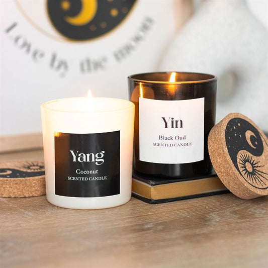 Yin Yang Balance Candle Duo – Black Oud & Coconut Ritual Set