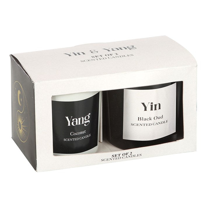 Yin Yang Balance Candle Duo – Black Oud & Coconut Ritual Set