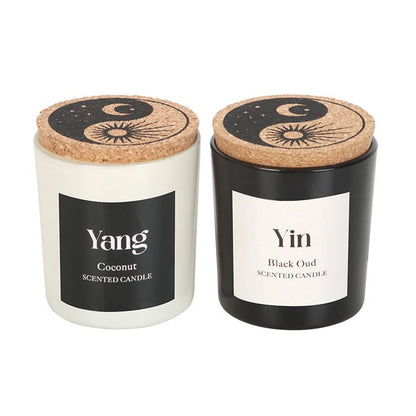Yin Yang Balance Candle Duo – Black Oud & Coconut Ritual Set