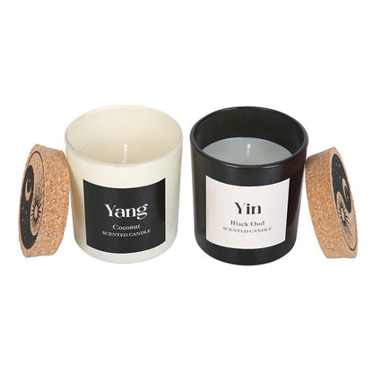 Yin Yang Balance Candle Duo – Black Oud & Coconut Ritual Set