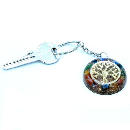 Orgonite Power Keyring - Gemstone Chakra Tree of Life