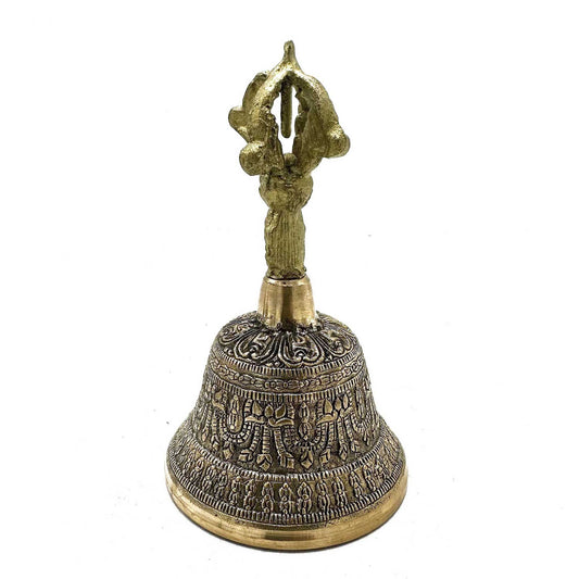 Large Tibetan Tingsha Bell – 7.5×13cm Handcrafted with Sacred Motifs