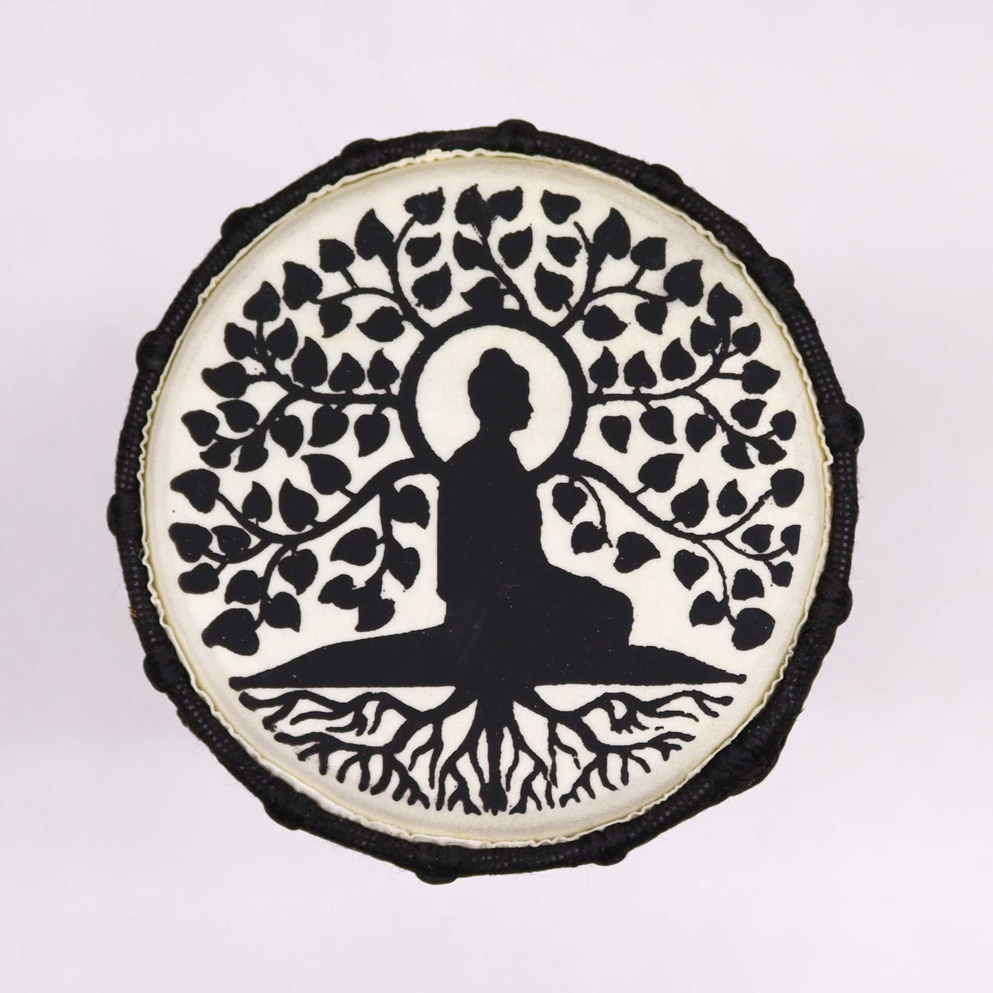 Buddha Wide Top Djembe Drum – 13cm | Rhythm, Enlightenment & Spiritual Harmony