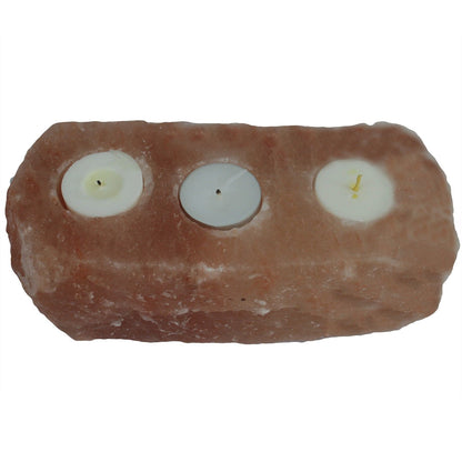 Natural Himalayan Salt Candle Holder – 3 Holes