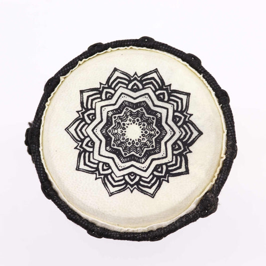 Mandala Wide Top Djembe Drum – 15cm | Sacred Rhythm & Spiritual Artistry