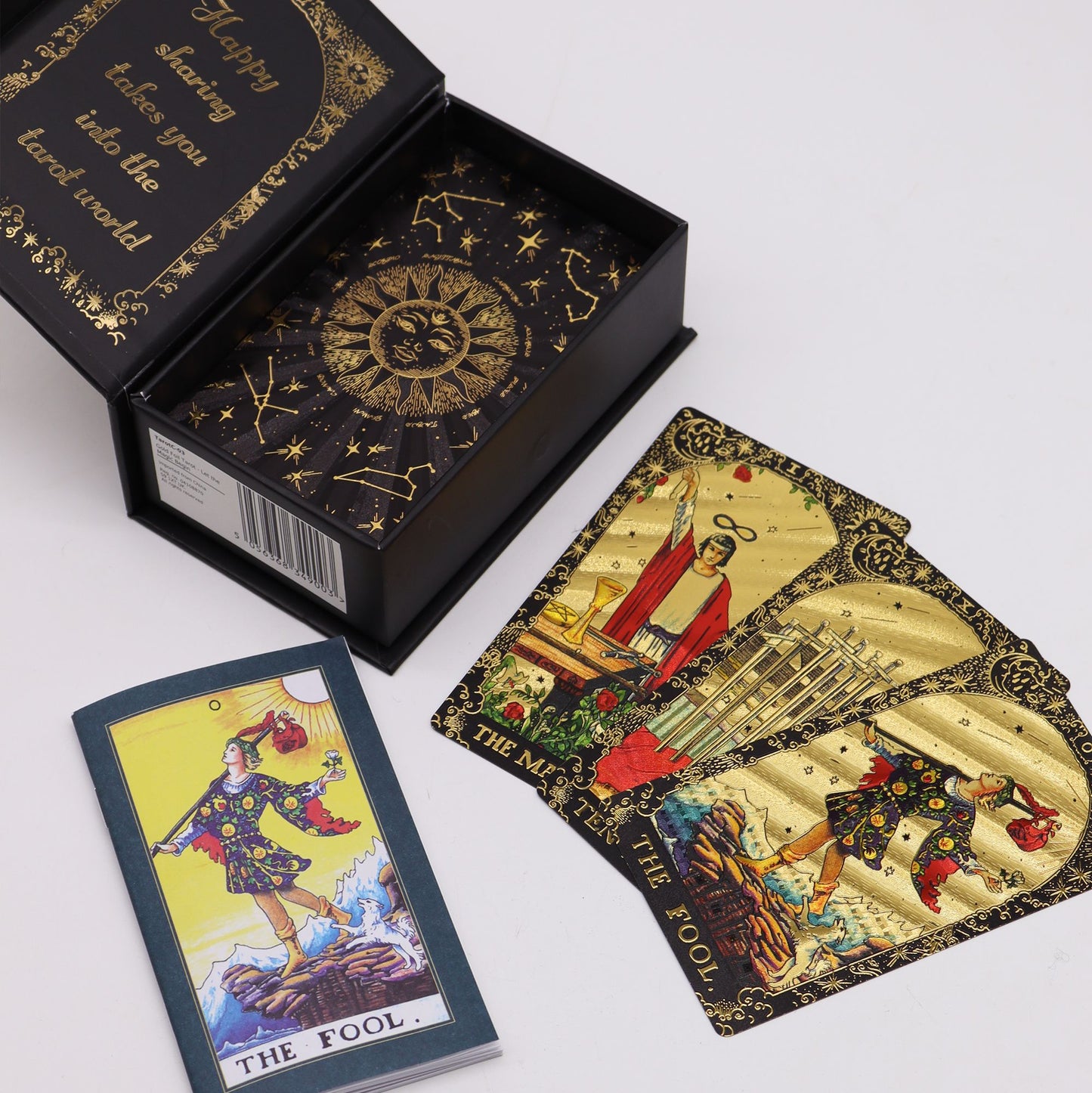 Gold Foil Tarot Gift Box – 78-Card Luxury Deck & Guidebook Set