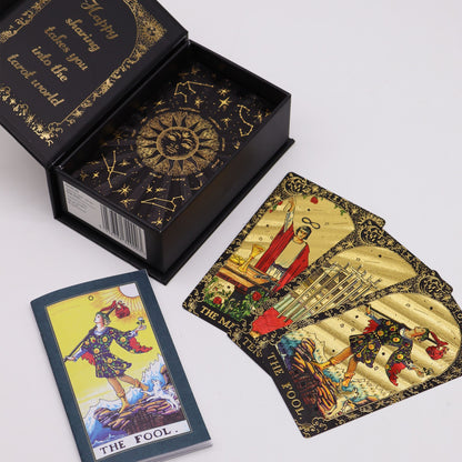 Gold Foil Tarot Gift Box – 78-Card Luxury Deck & Guidebook Set