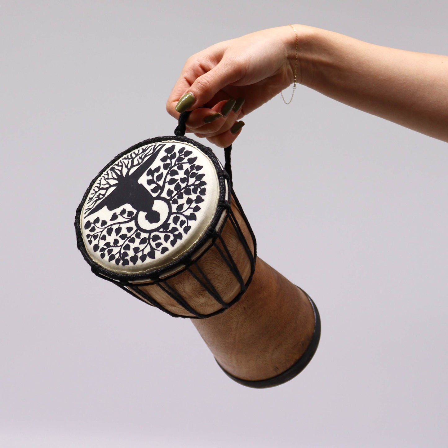 Buddha Wide Top Djembe Drum – 13cm | Rhythm, Enlightenment & Spiritual Harmony