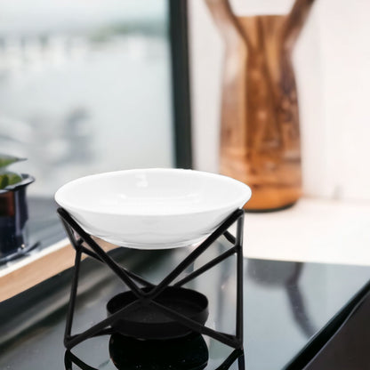 Ceramic & Metal Hex Stand Oil Burner | Balance, Harmony & Sacred Geometry