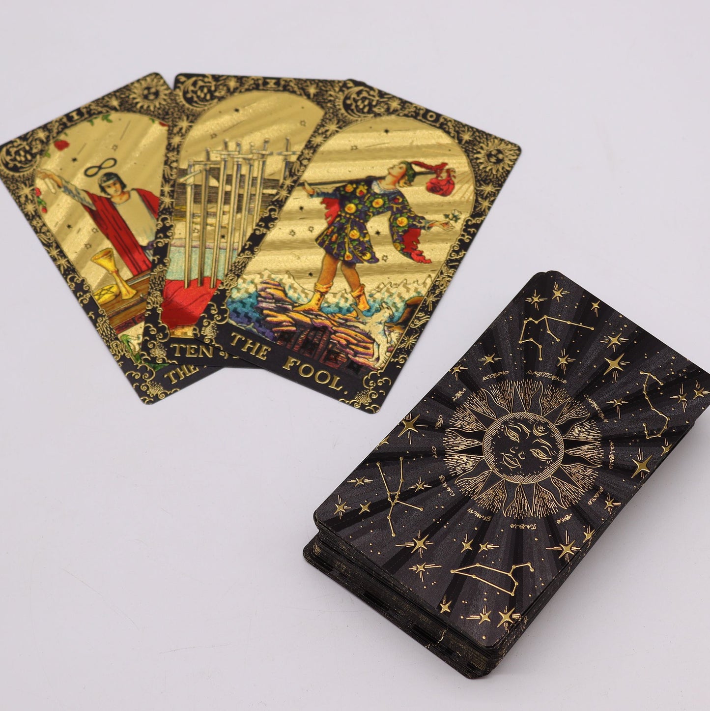 Gold Foil Tarot Gift Box – 78-Card Luxury Deck & Guidebook Set