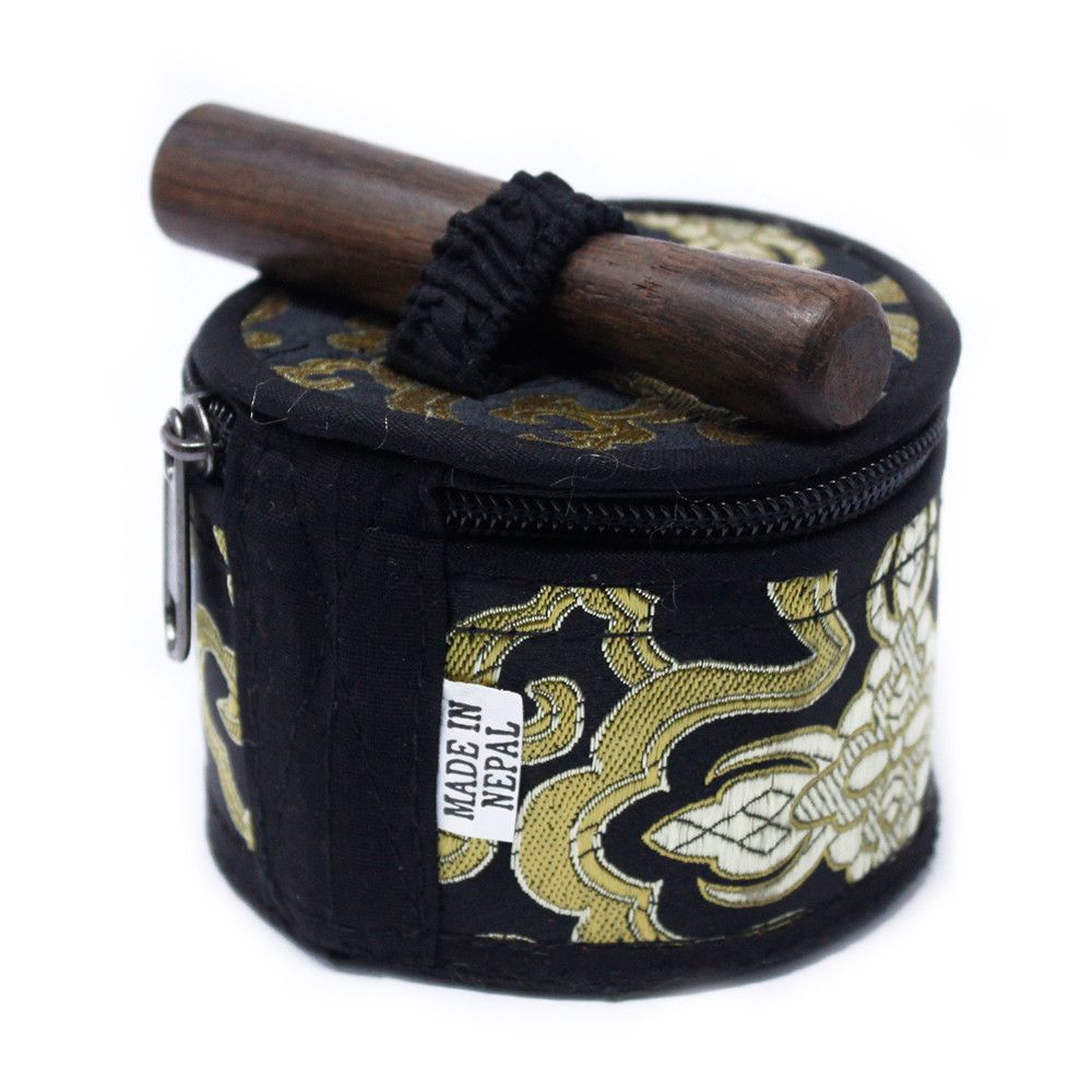 Mini Singing Bowl Gift Set – Black with Cushion, Mallet & Case