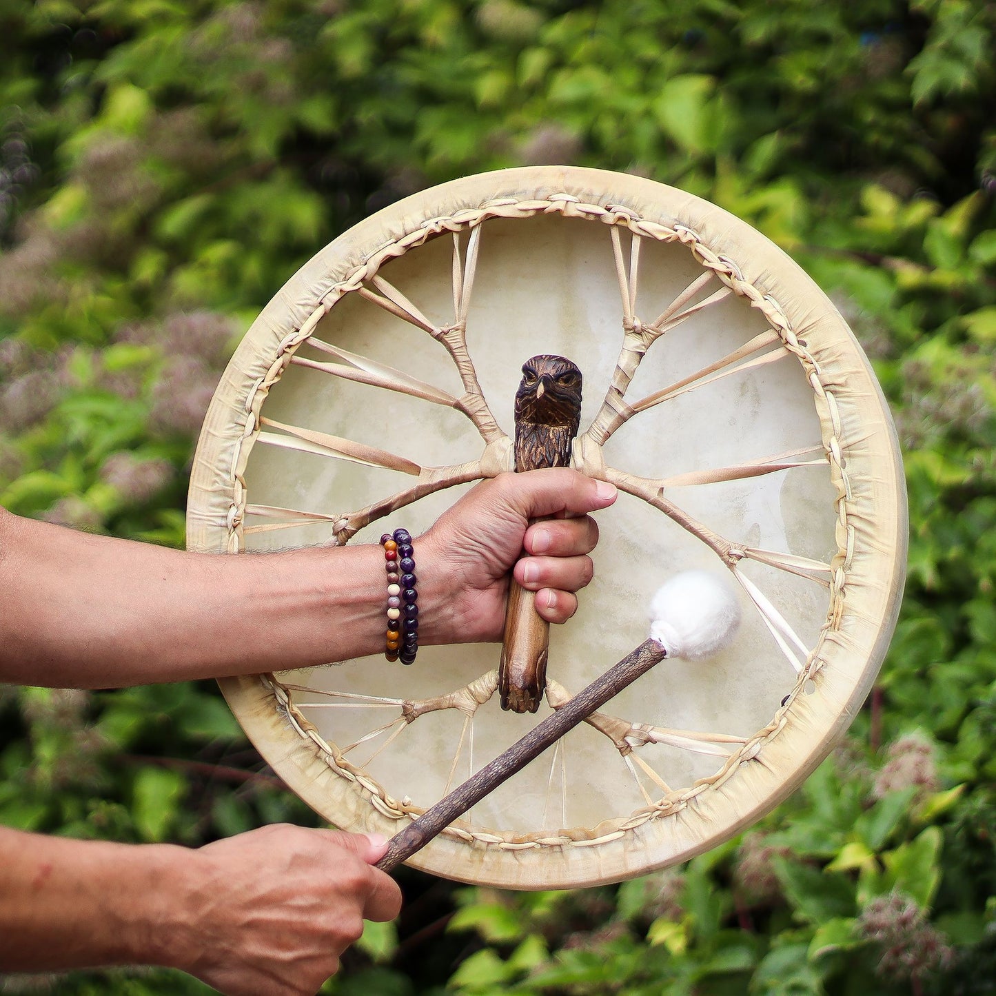 Spirit of the Eagle – Shaman Drum & Stick | Tunable 40cm Sacred Instrument