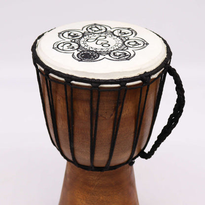 Handcrafted Chakra Energy Djembe Drum – 17cm Wide Top