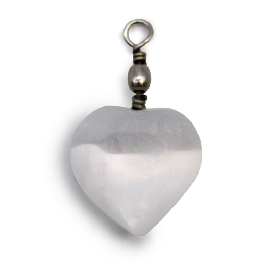 Selenite Heart Pendant – Healing Crystal for Calm, Protection & Aura Cleansing