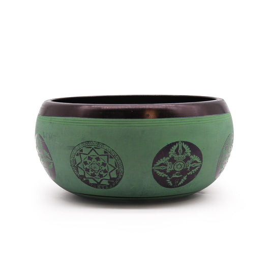 Earth Powder Singing Bowl – Mandala Buddha Design (16cm)