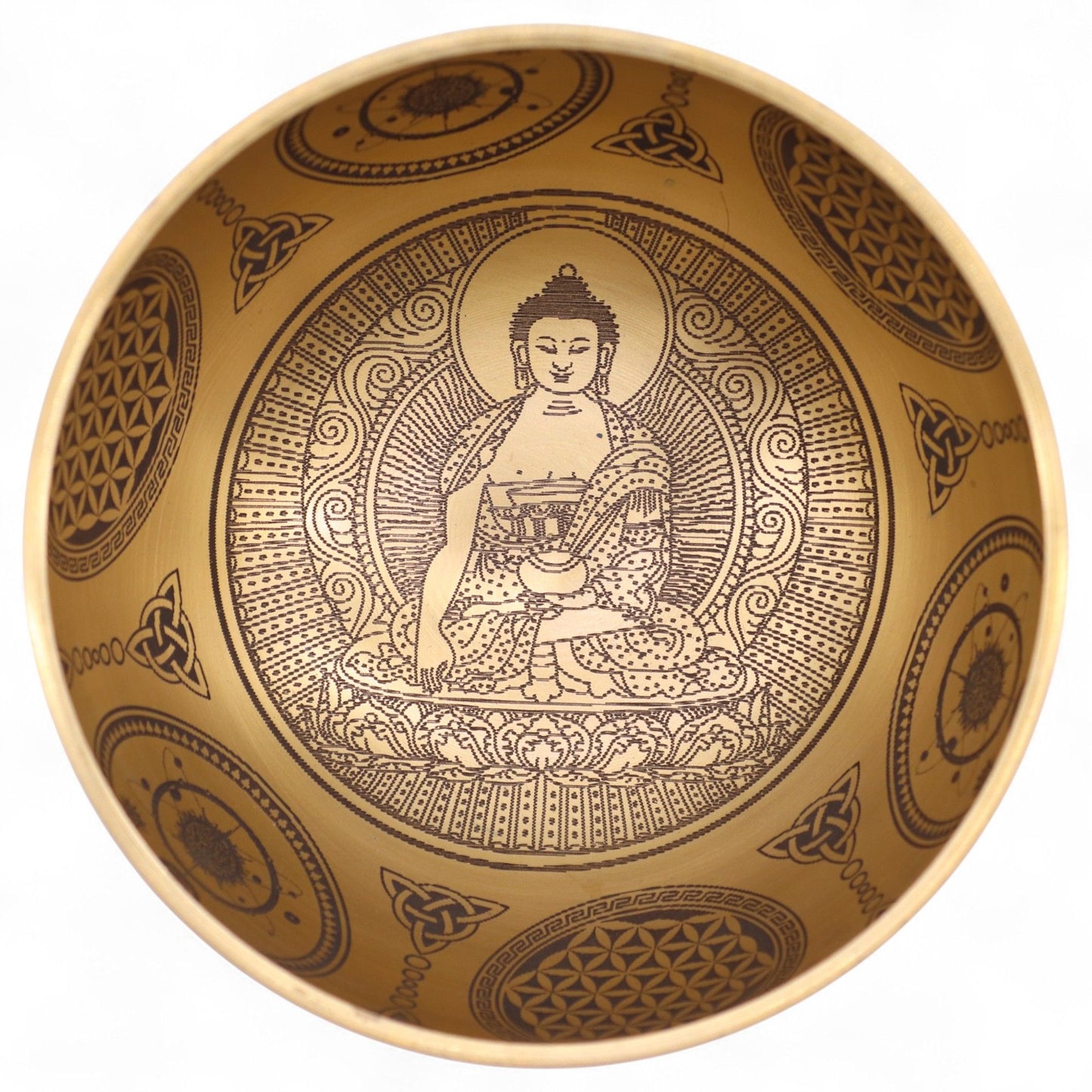 Pure Brass Etched Buddha Bowls – Set of 4
