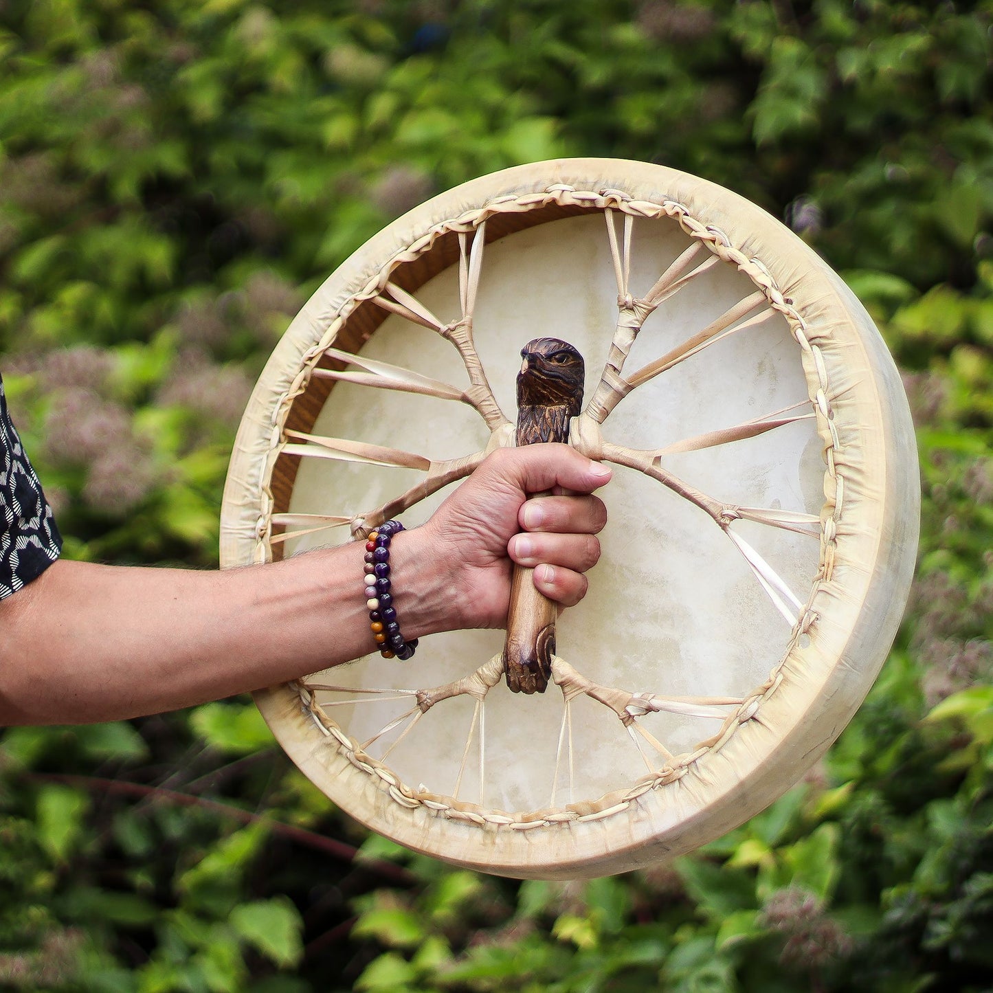 Spirit of the Eagle – Shaman Drum & Stick | Tunable 40cm Sacred Instrument