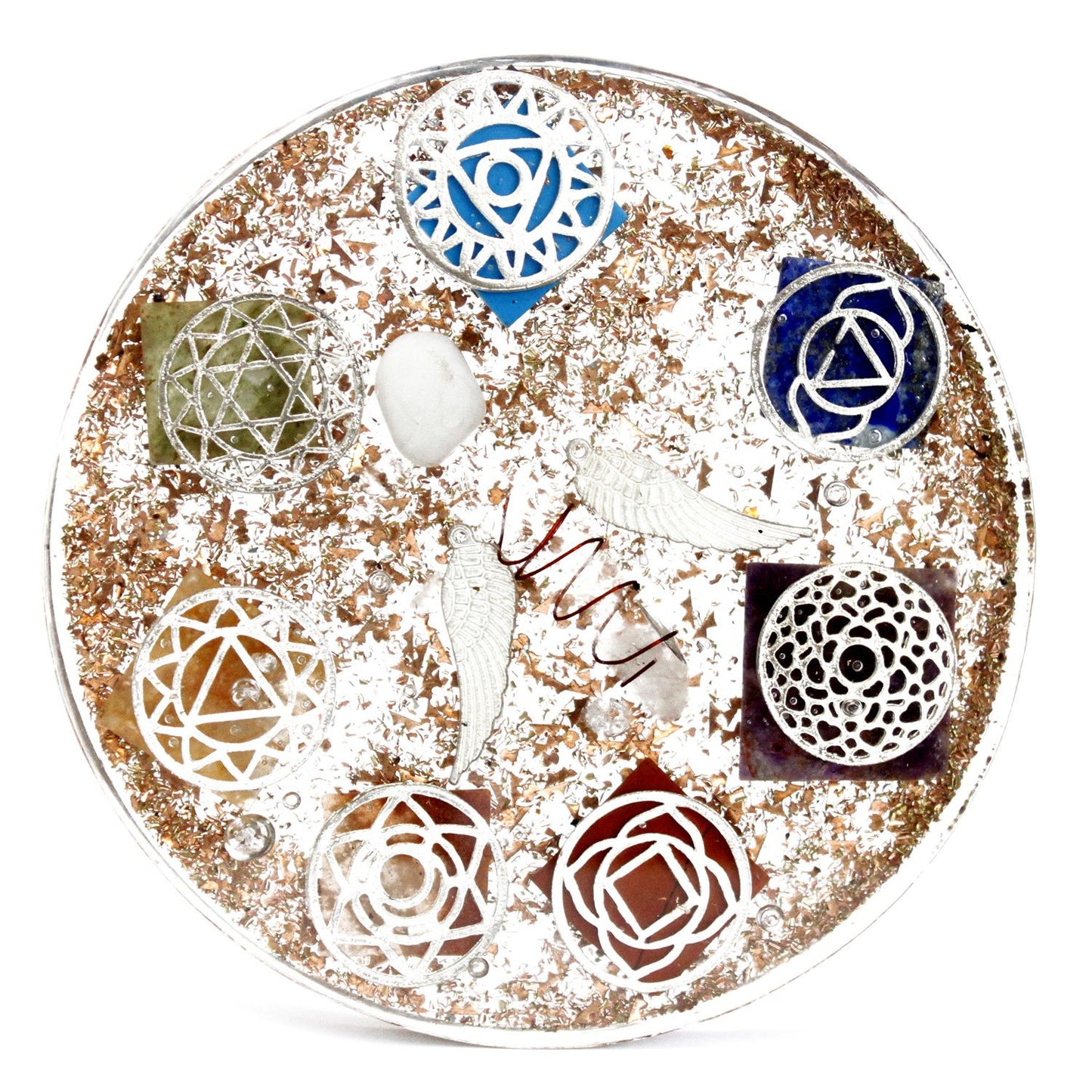 Orgonite Energy Disc – Angel Chakra Alignment (Large, 11cm)
