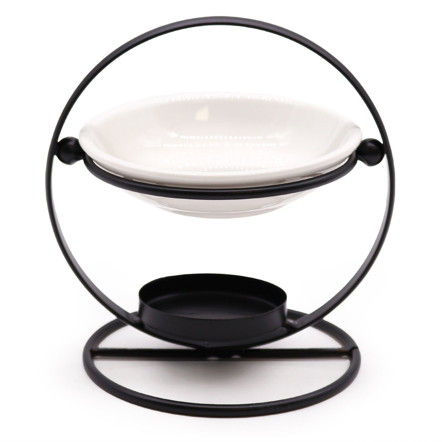 Ceramic & Metal Round Stand Oil Burner | Harmony, Balance & Serenity