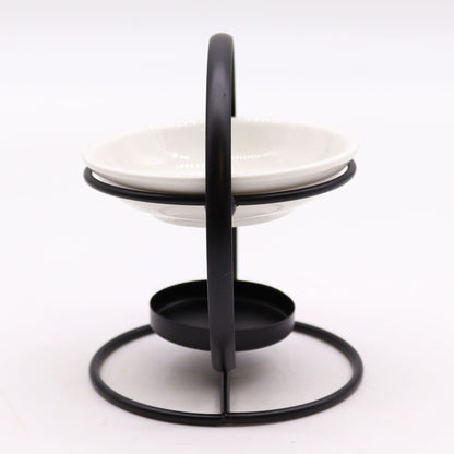 Ceramic & Metal Round Stand Oil Burner | Harmony, Balance & Serenity