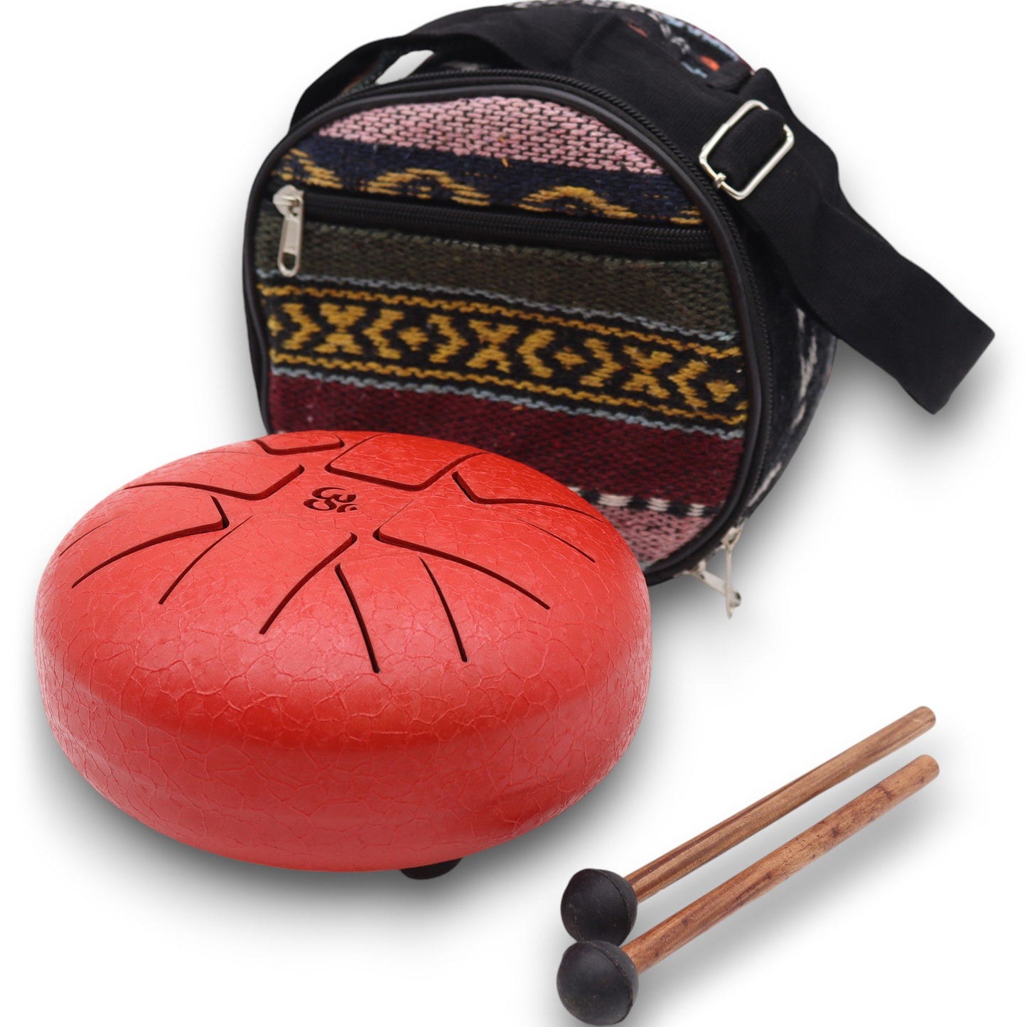 Hapi Drum Om Red – 16cm | Meditative Steel Tongue Drum