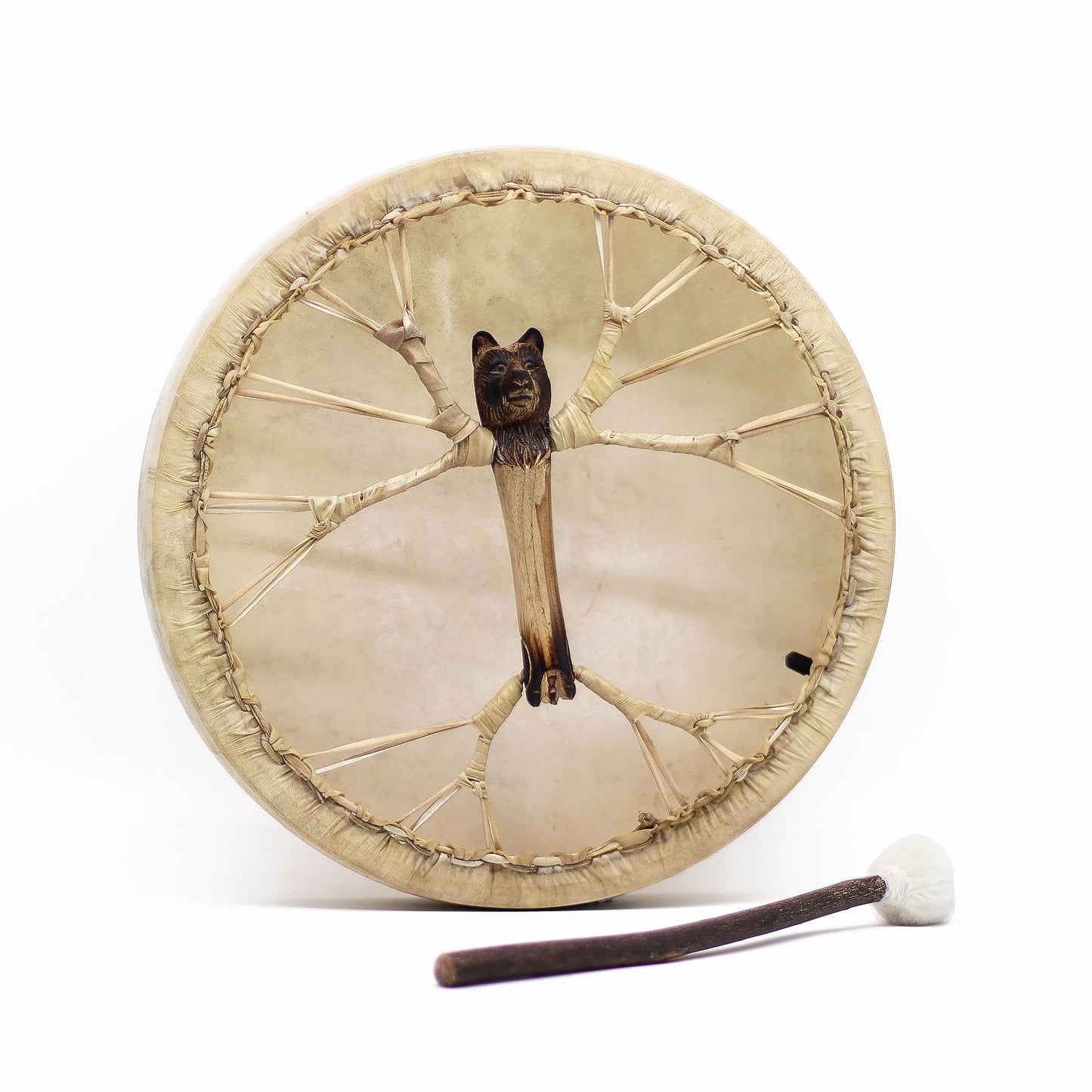 Spirit of the Bear – Shaman Drum & Stick | Tunable 40cm Ritual Instrument