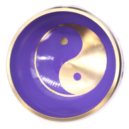 Yin & Yang Singing Bowl Set – White & Purple Handcrafted Brass Meditation Bowl (10.7 cm)