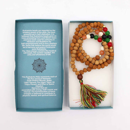 Bali Mala Necklace – Five Element Talent | Handmade Meditation Beads for Balance & Harmony