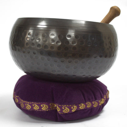 Velvet Singing Bowl Cushion 11cm – Soft Support for Meditation & Décor