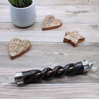 Copper & Rock Quartz Energy Spiral – Handcrafted Meditation Crystal