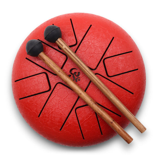 Hapi Drum Om Red – 16cm | Meditative Steel Tongue Drum