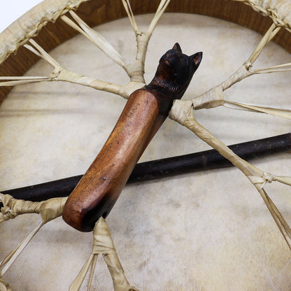 Spirit of the Wolf – Shamanic Tunable Drum & Stick | 40cm | Intuition, Power & Sound Healing