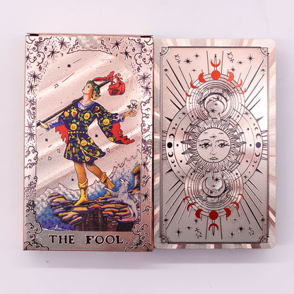 Rose Gold Moon Phase Tarot Deck | 78-Card Foil Tarot Set with Guidebook & Lunar Design