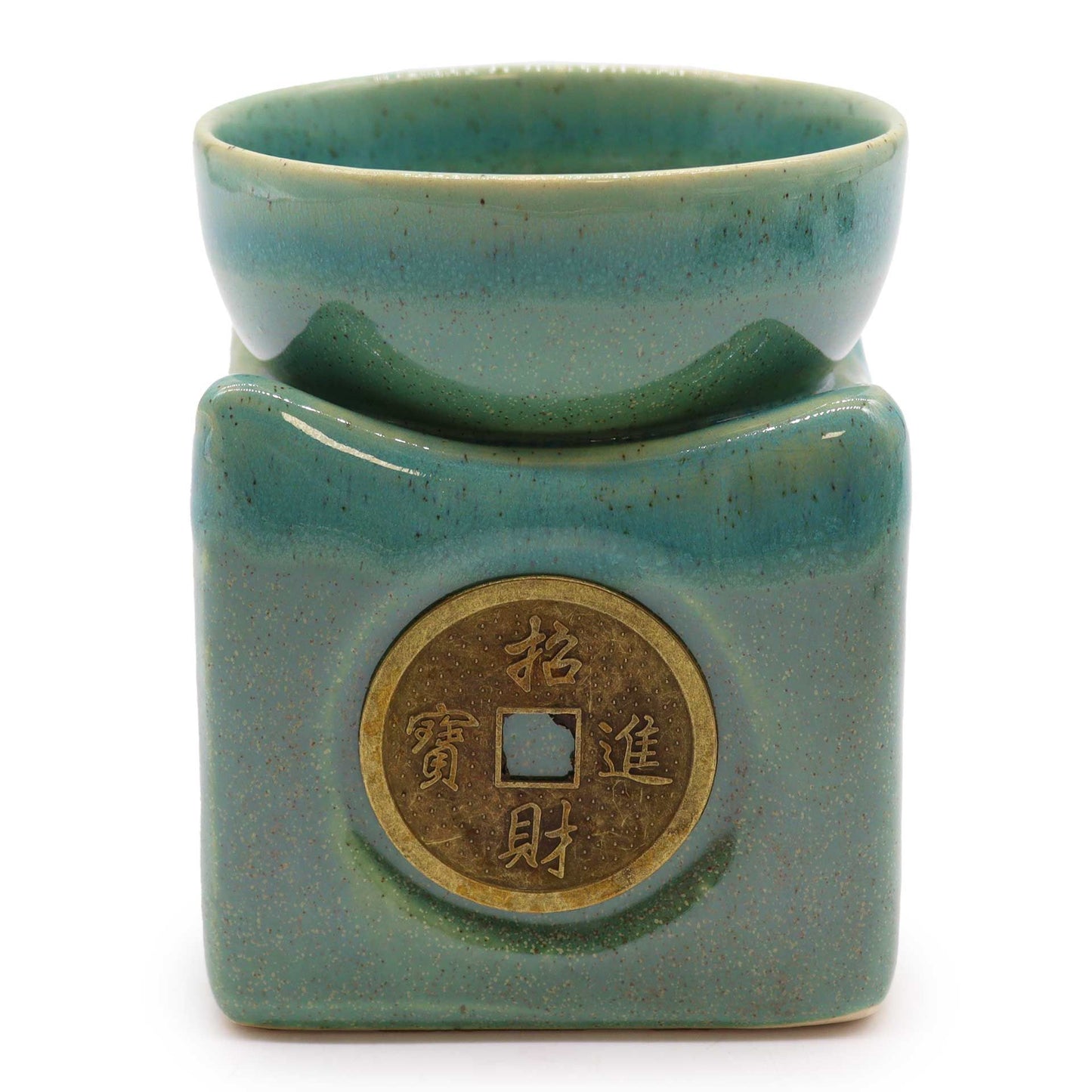 Lucky Coin Large Oil Burner – Jade | Prosperity, Protection & Positive Energy