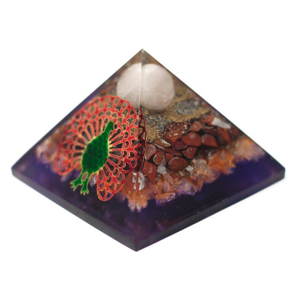 Large Orgonite Pyramid – Peacock (80mm)